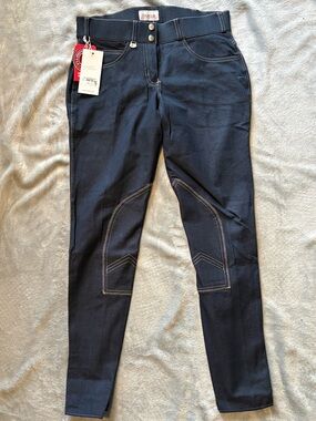 NWT Denim Knee Patch Riding Breeches